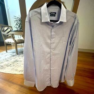 Poeta men’s blue and white striped button-down size XXL